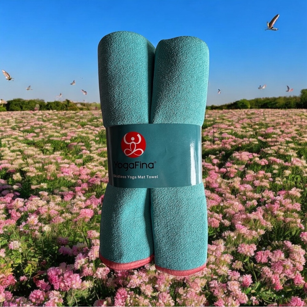 YogaFina Blue Yoga Mat Towel